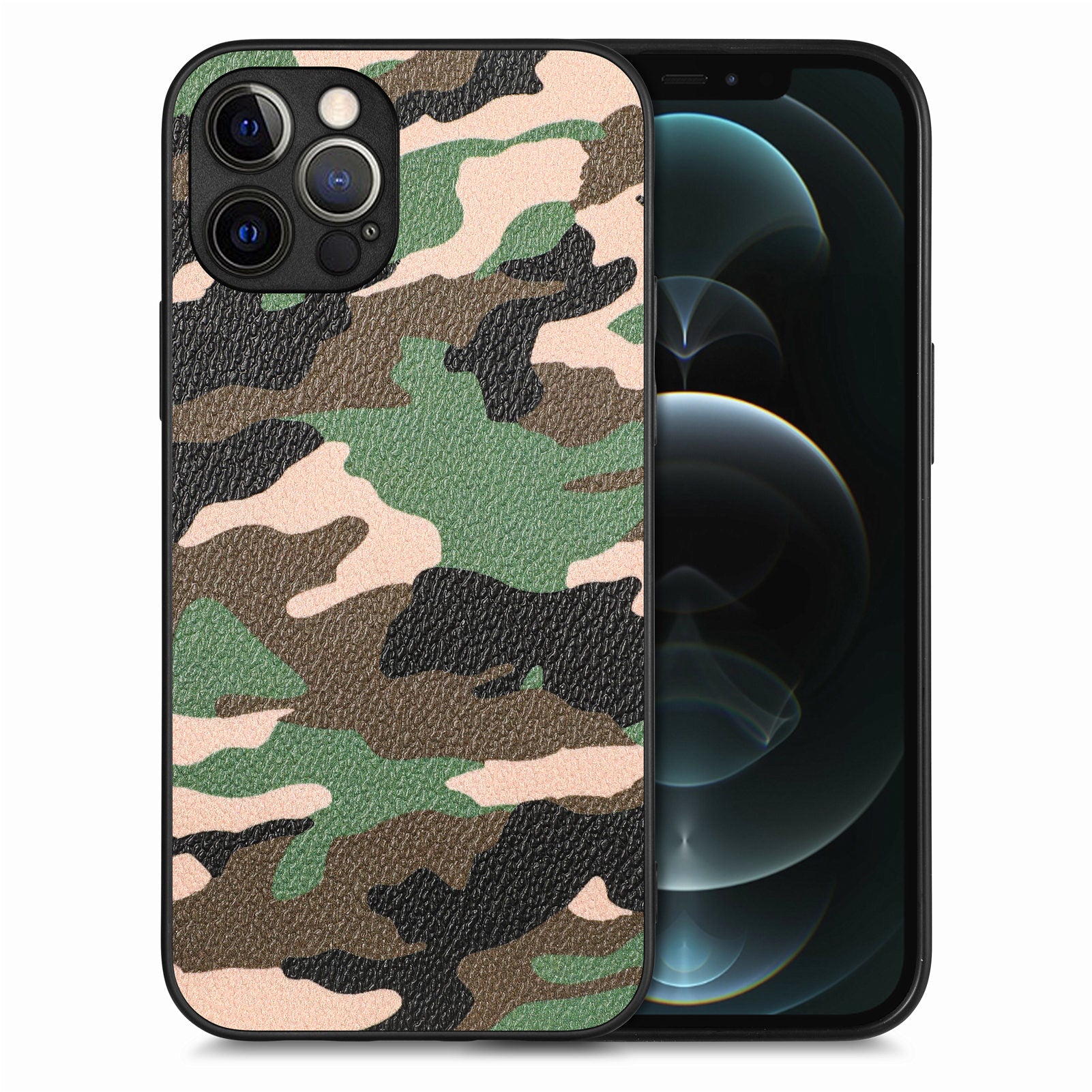 PU Leather Coated PC TPU Case for iPhone 12 Pro Precise Cutout Camouflage Pattern Phone Cover PU Leather Coated PC TPU Case for iPhone 12 Pro Precise Cutout Camouflage Pattern Phone Cover